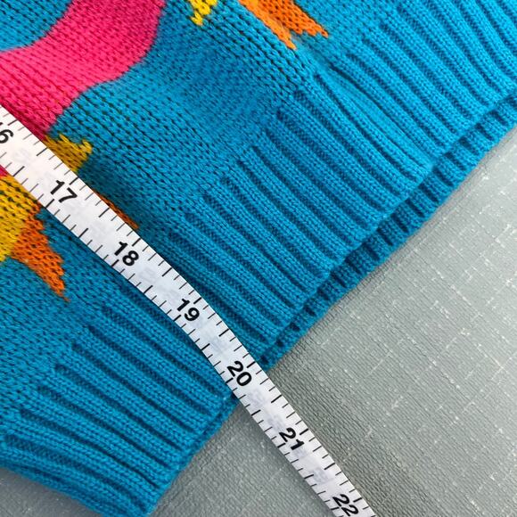 Go Nilly by AKM Blue Patterned Sweater Large 14 - Picture 7 of 9